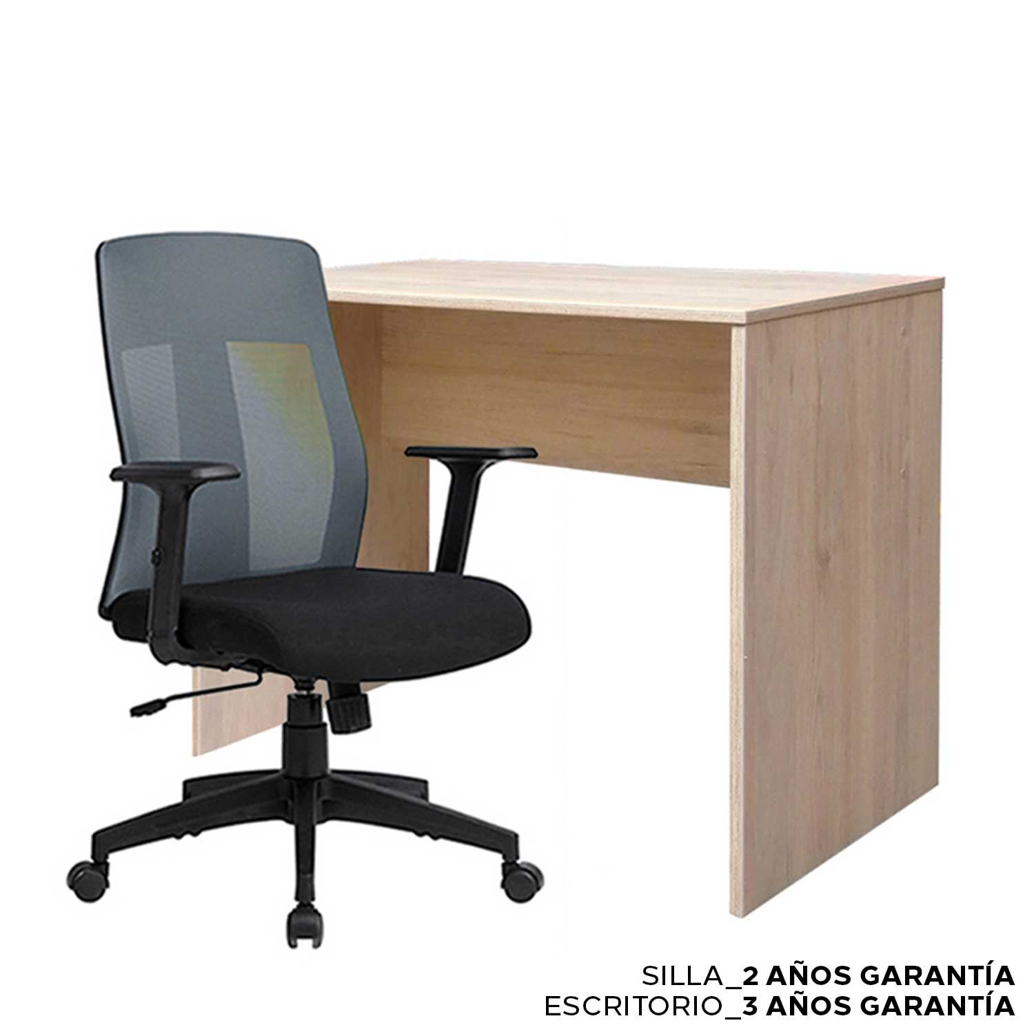 1 Escritorio Mel Falda Rovere 120X60 + 1 Silla Telma S/Cabecera - Ziyaz